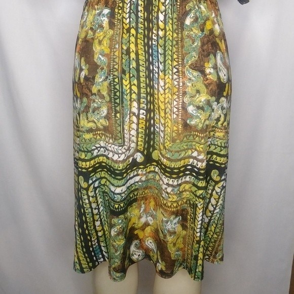 Casa Lee Yellow And Green Dress L - Picture 6 of 7
